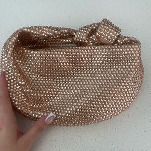 Sequin twisted handle bag